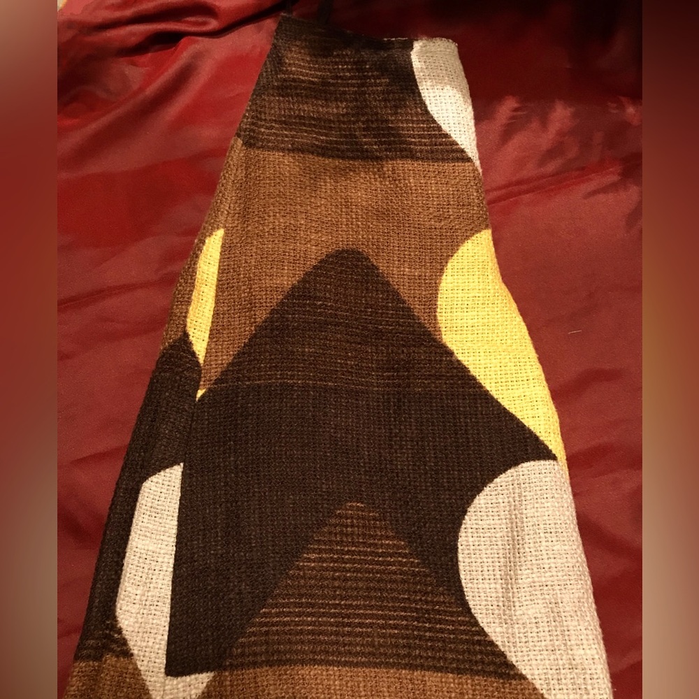 Prada Pleated Knee Length Skirt Brown,Yellow,White size 40